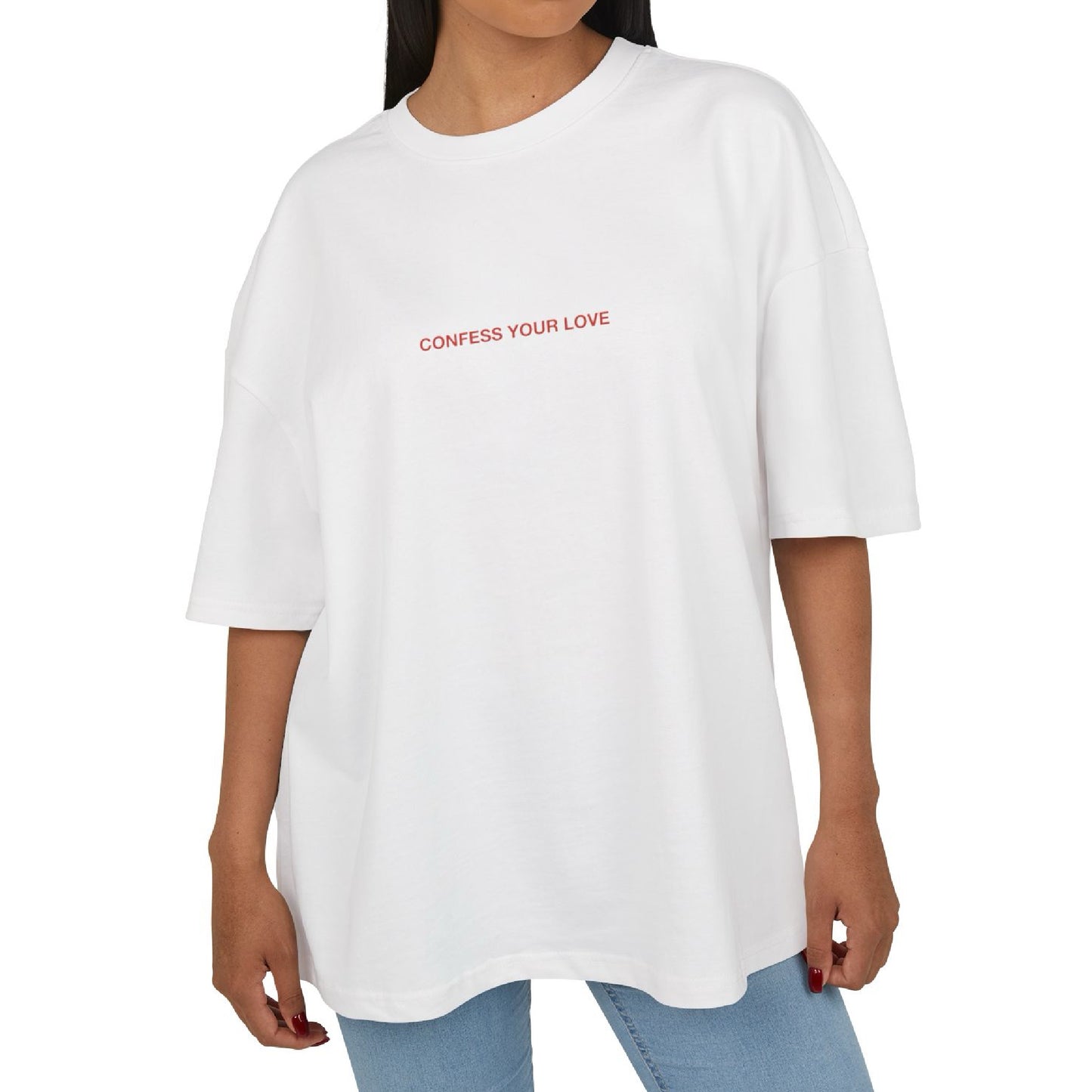 CONFESS YOUR LOVE - Unisex Cotton Box oversized Tee