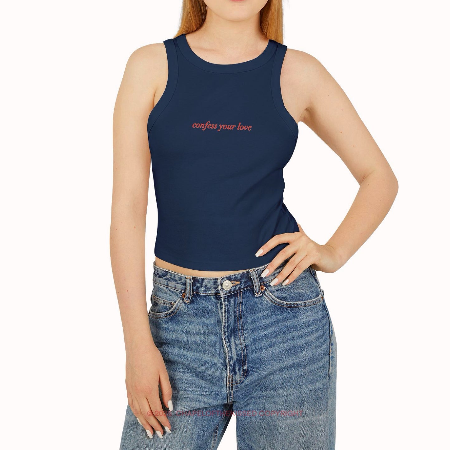 Confess Your Love- italique- Women's Racer Tank Top