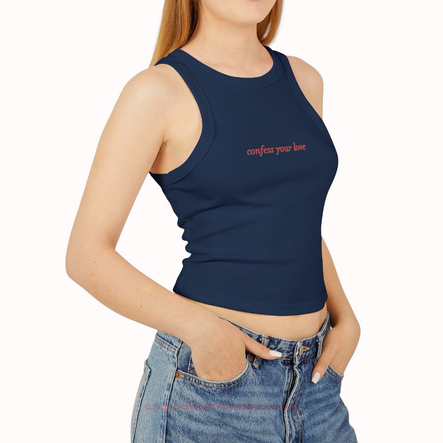 Confess Your Love- italique- Women's Racer Tank Top