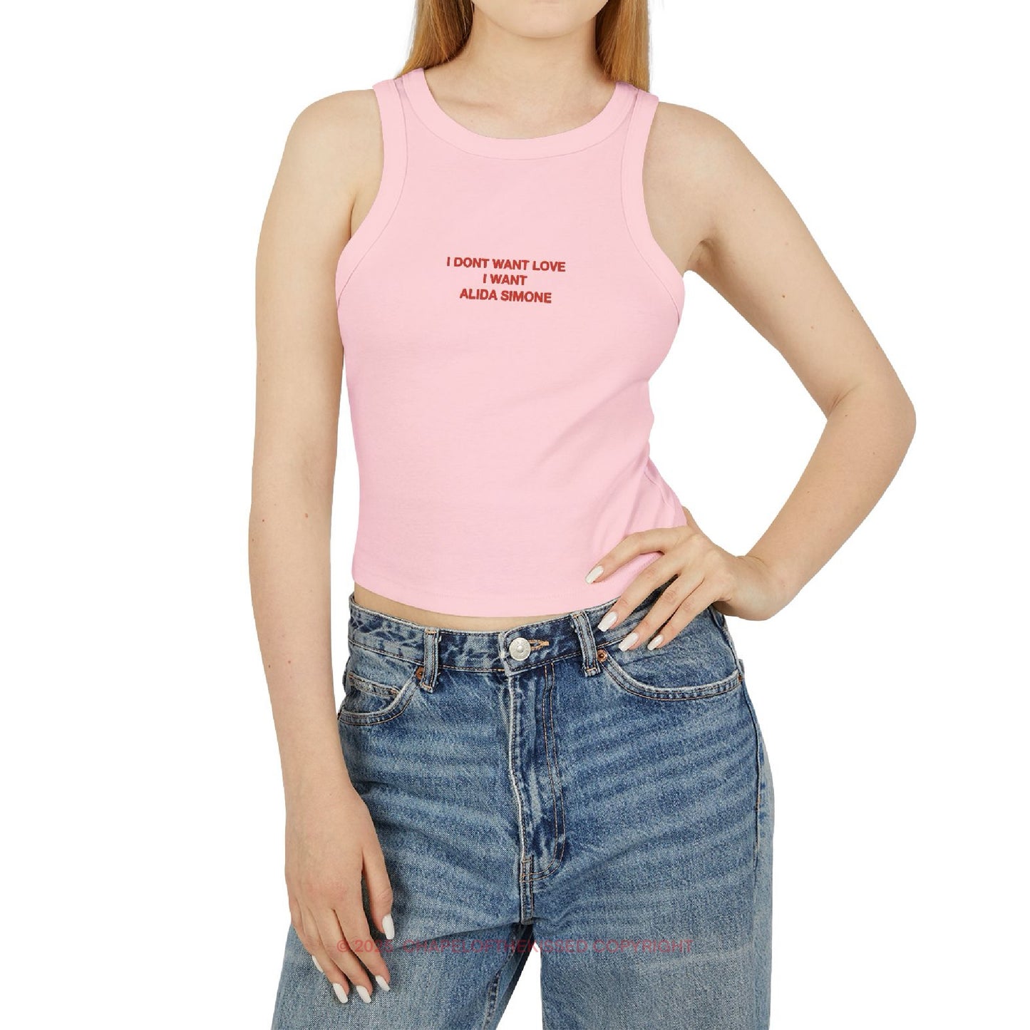 I DONT WANT LOVE , I WANT ALIDA SIMONE - Women's Racer Tank Top
