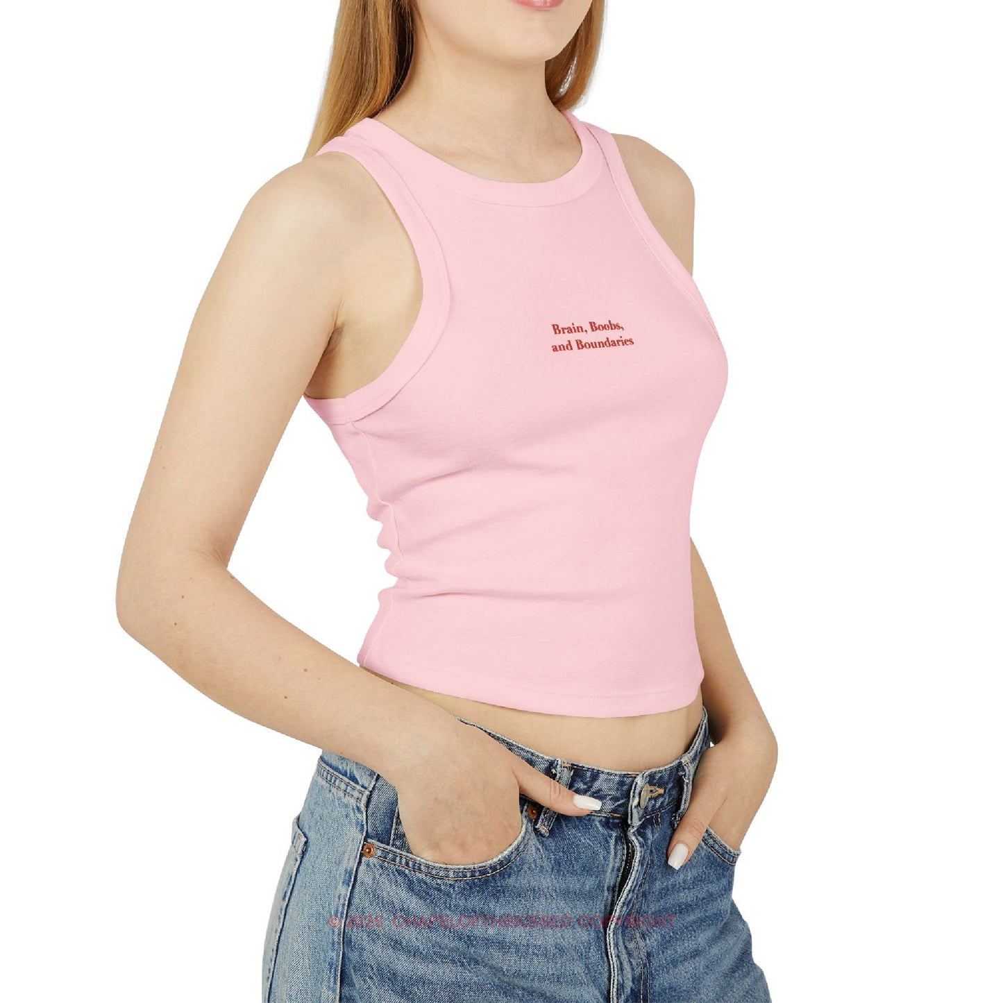 Brain, boobs and boundaries - Women's Racer Tank Top