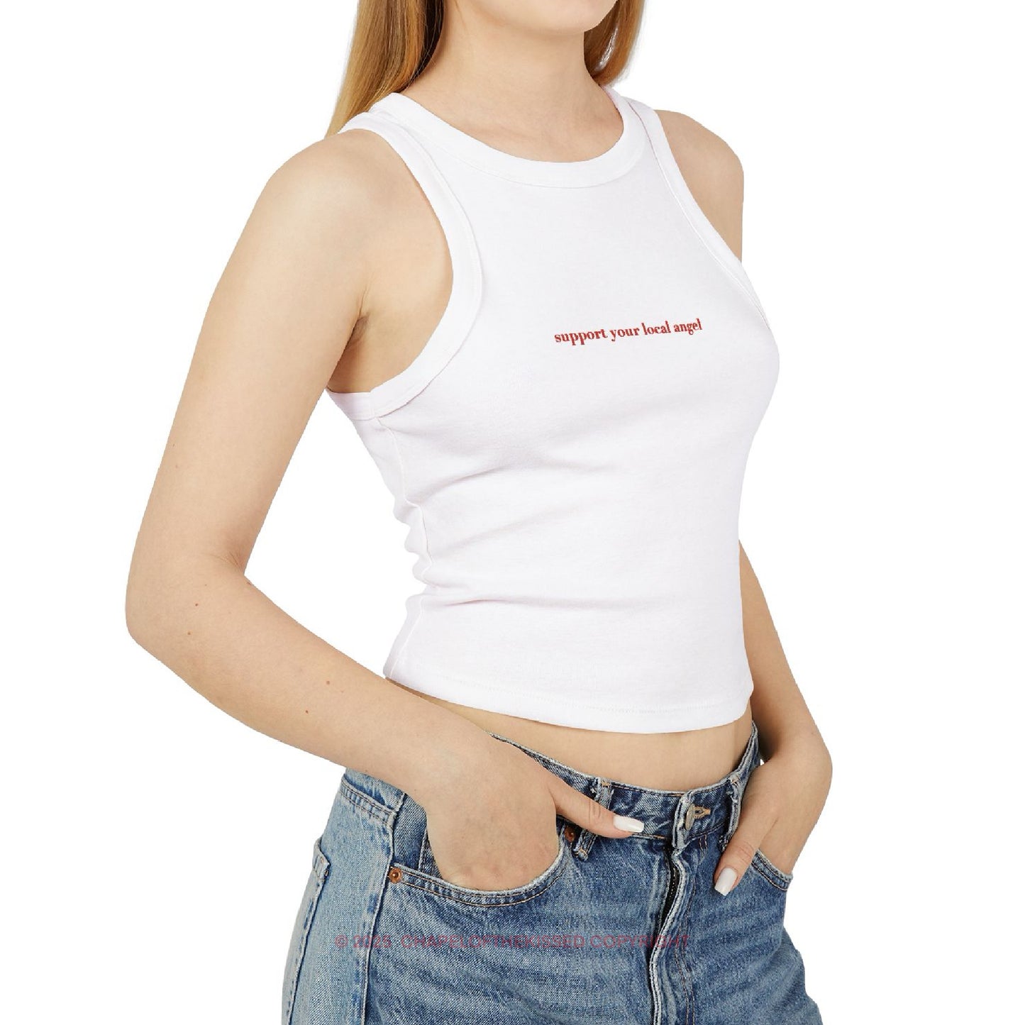 Support your local angel -  Women's Racer Tank Top
