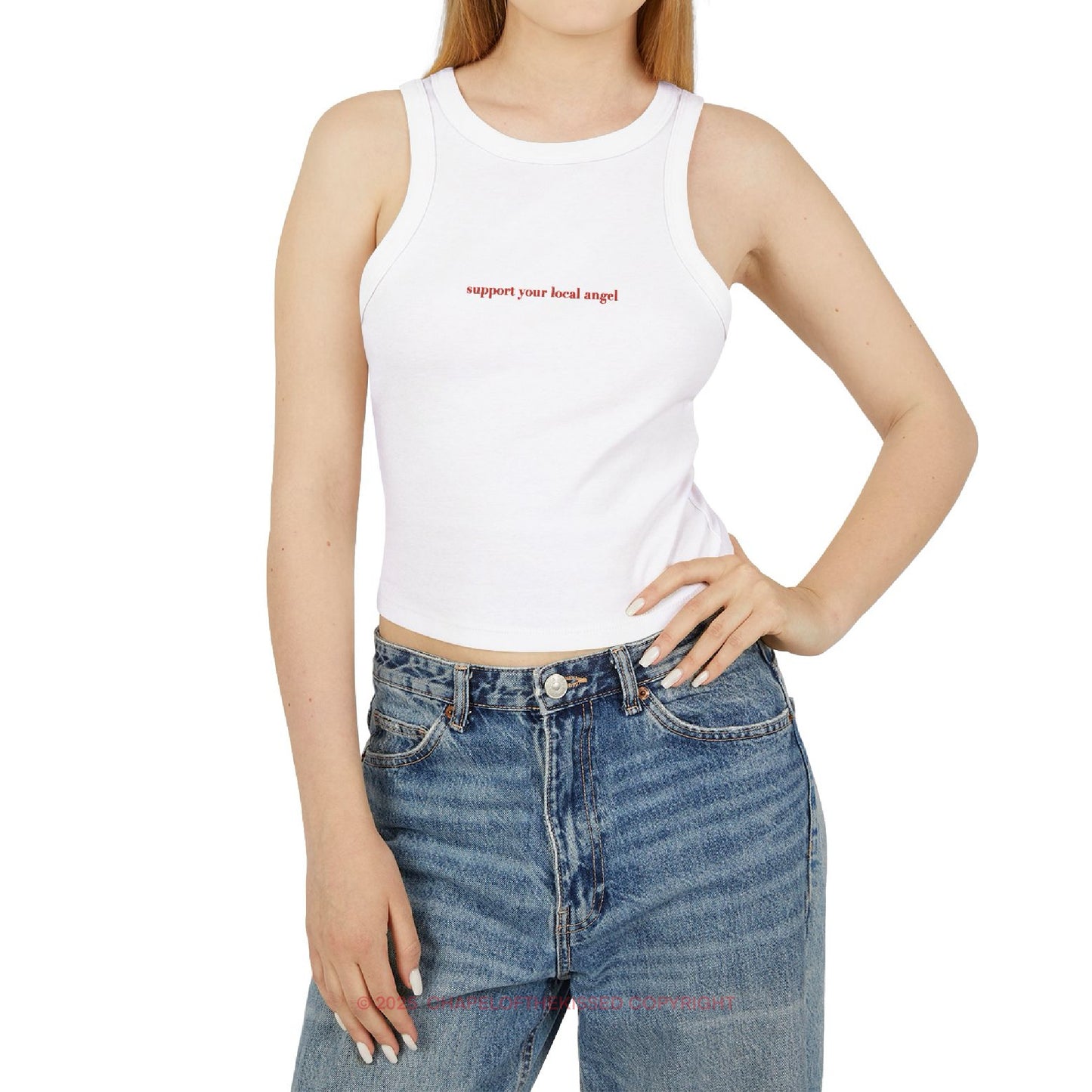 Support your local angel -  Women's Racer Tank Top