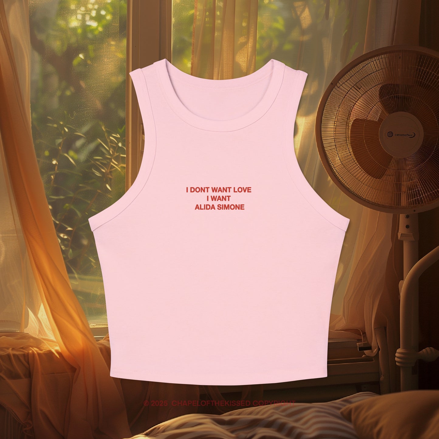 I DONT WANT LOVE , I WANT ALIDA SIMONE  - Women's Racer Tank Top