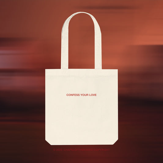 CONFESS YOUR LOVE - Eco-Friendly, Woven Tote Bag
