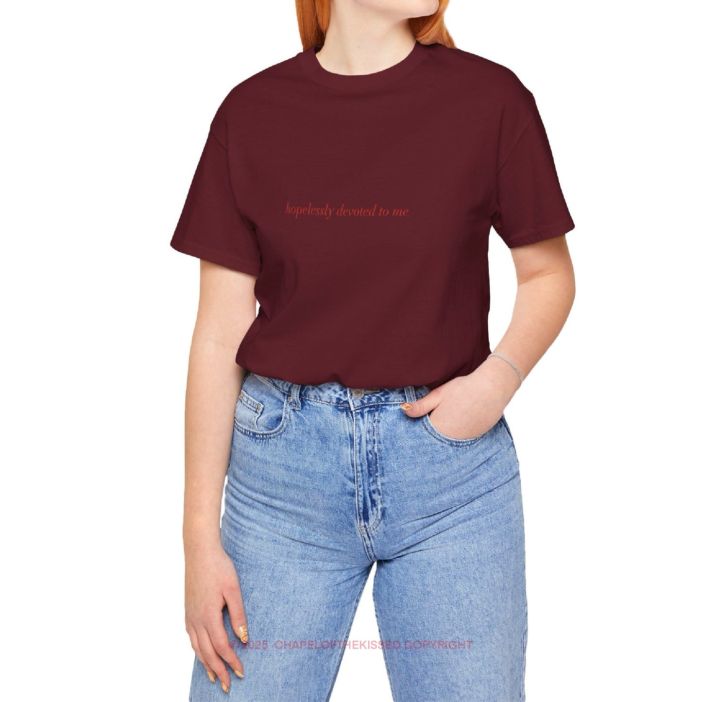 Hopelessly devoted to me  - italique   - Classic, Comfy, Unisex T-Shirt (EU)